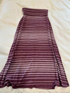 Mossimo Supply Co. Striped Fold Over Maxi Skirt Heathered Plum